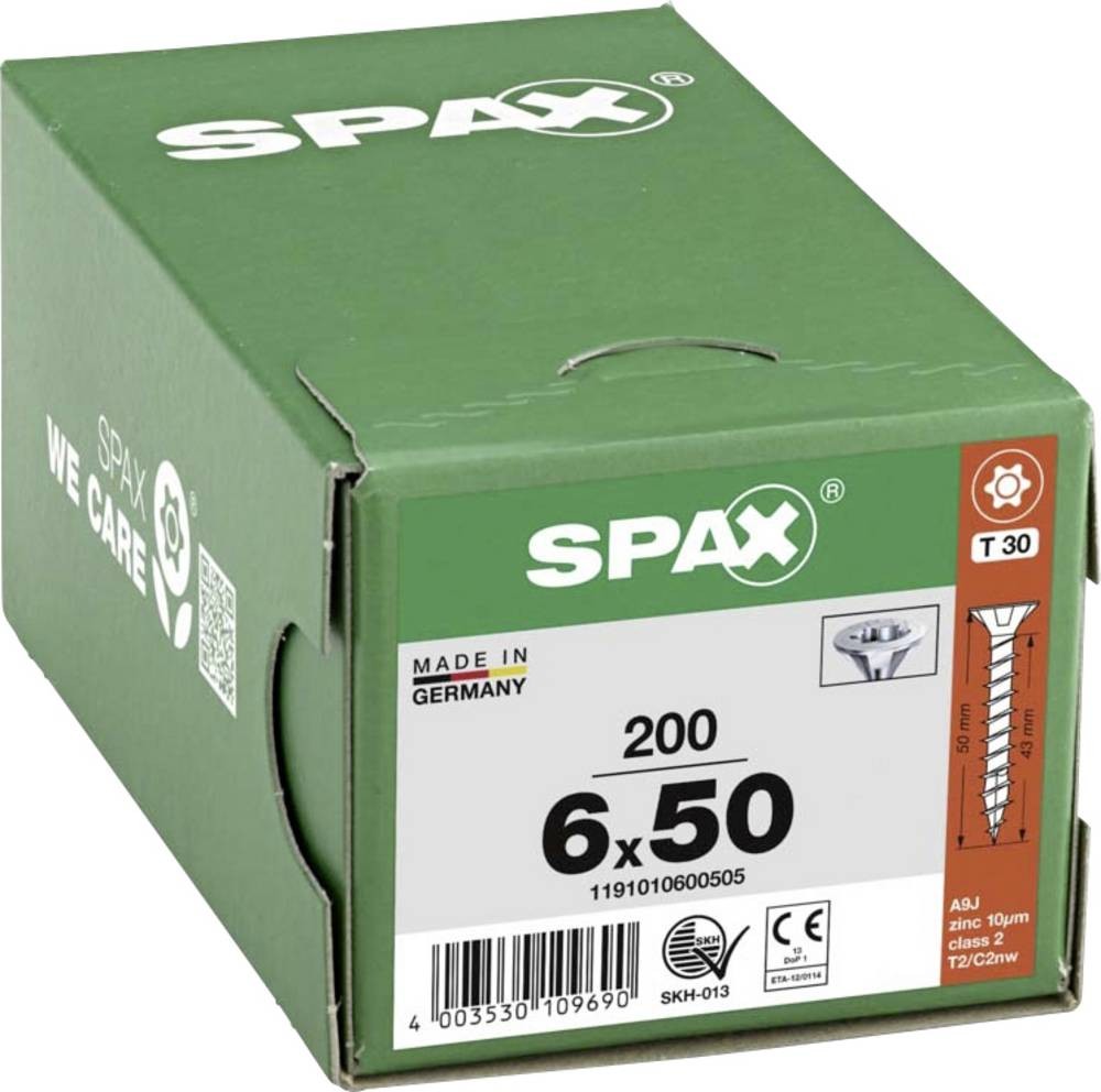SPAX 1191010600505 Holzschraube 6mm 50mm T-STAR plus Stahl WIROX