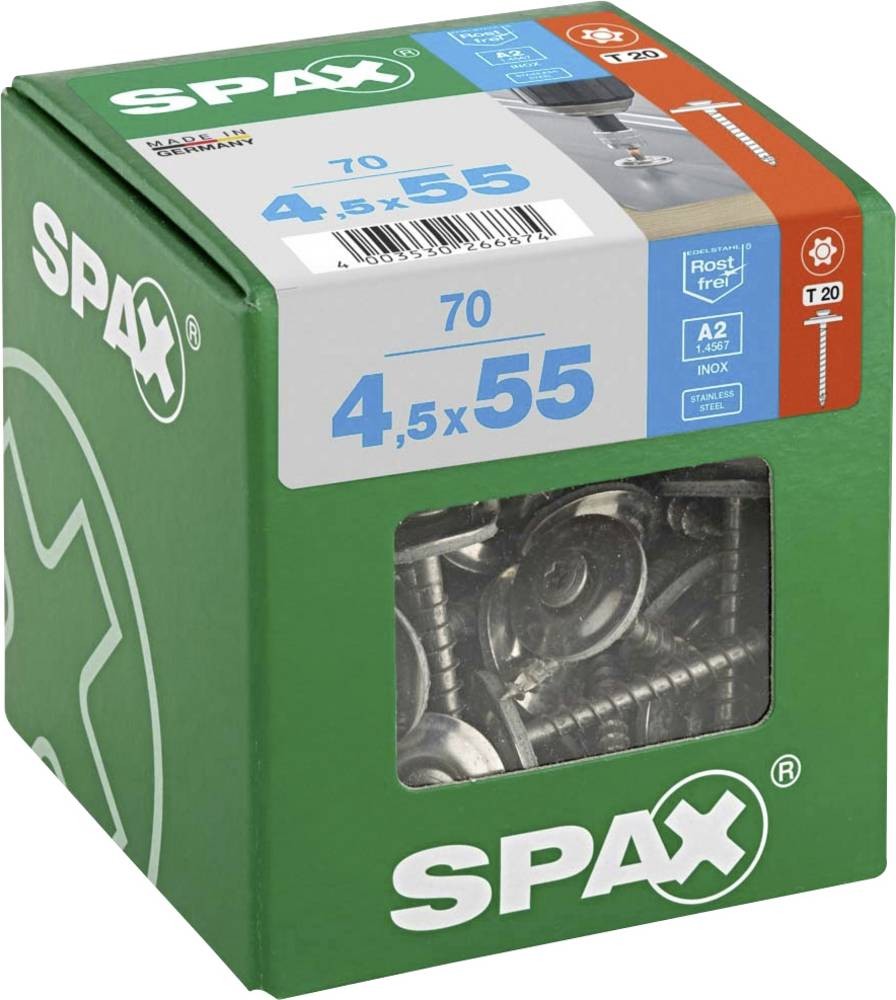 SPAX 4577000450556 Spenglerschraube 4.5 mm 55 mm T-STAR plus acier