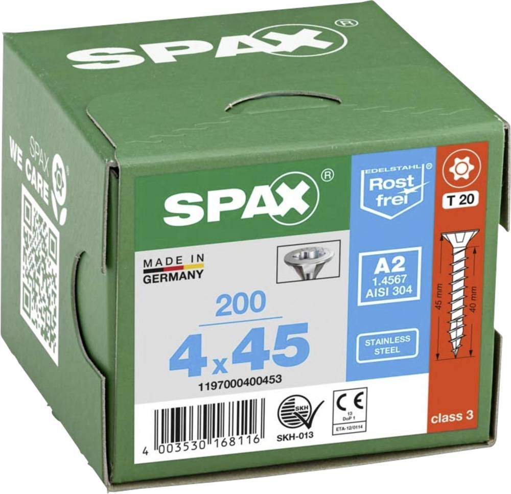 SPAX 1197000400453 Holzschraube 4mm 45mm T-STAR plus stainless steel