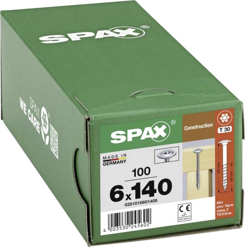 SPAX 0251010601405 Holzschraube 6mm 140mm T-STAR plus Stahl WIROX