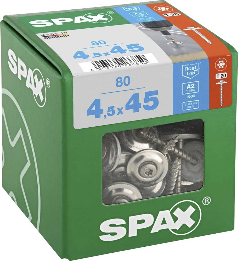 SPAX 4577000450456 Spenglerschraube 4.5mm 45mm T-STAR plus stainless