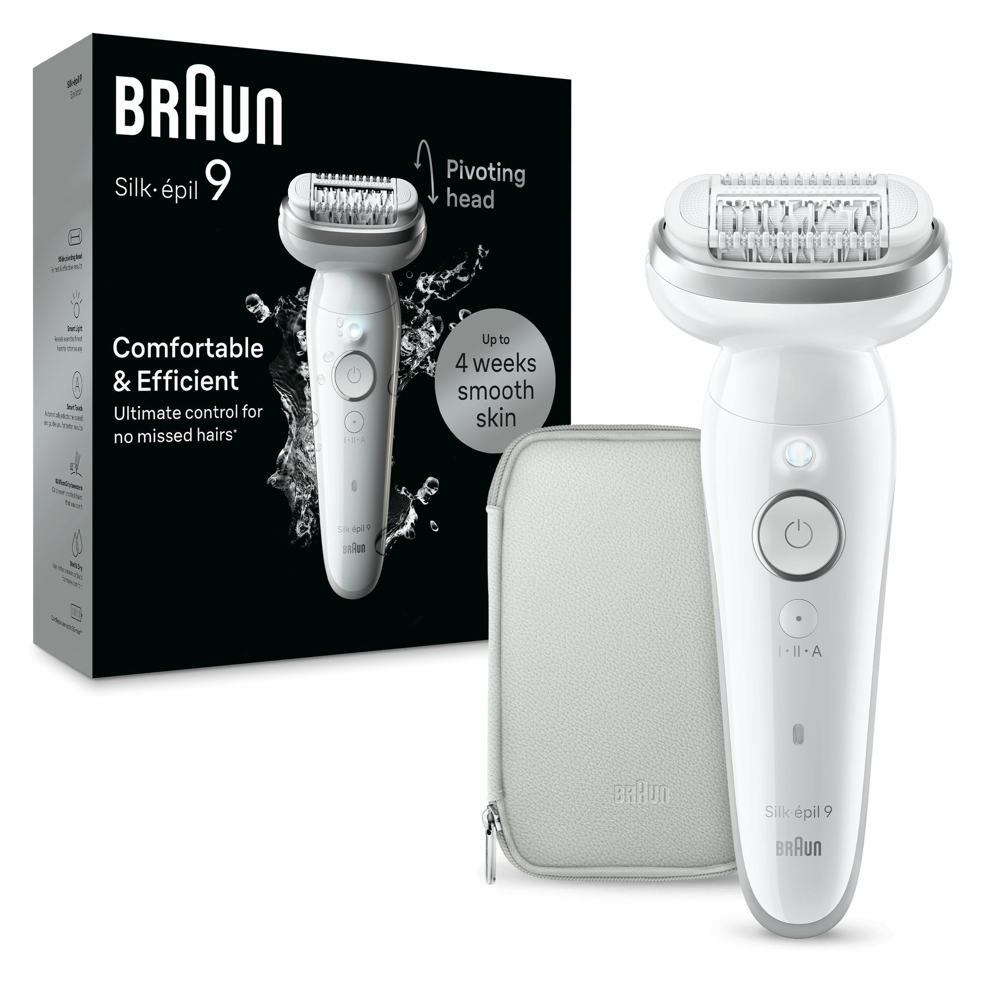 Braun Silk-épil 9 9-011 40 tweezers Silver, White - Braun Silk-épil