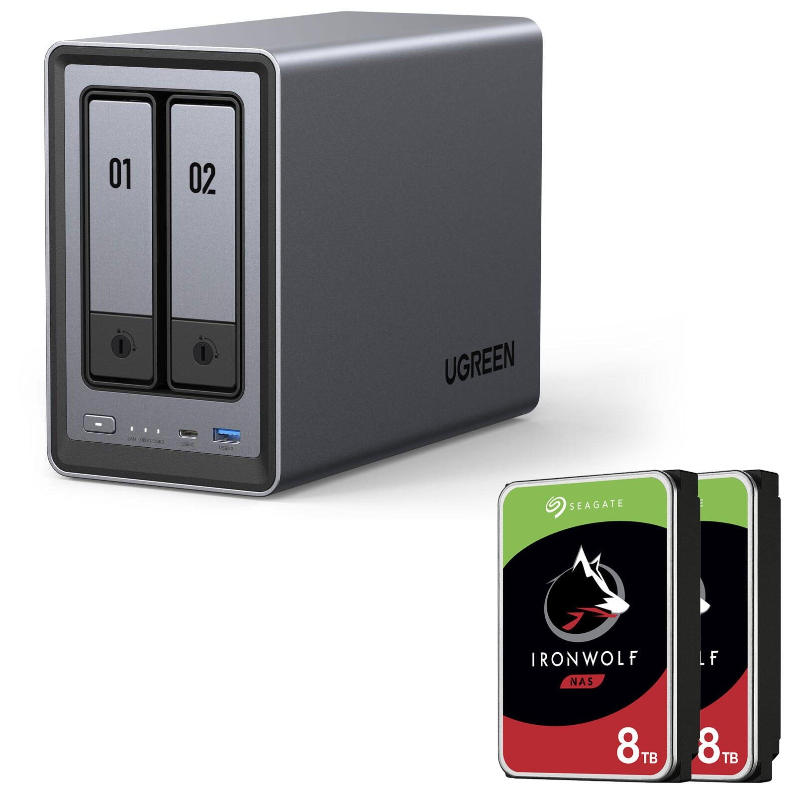Sotel | Ugreen NASync DXP2800 NAS System 2-Bay + SEAGATE hard disc 