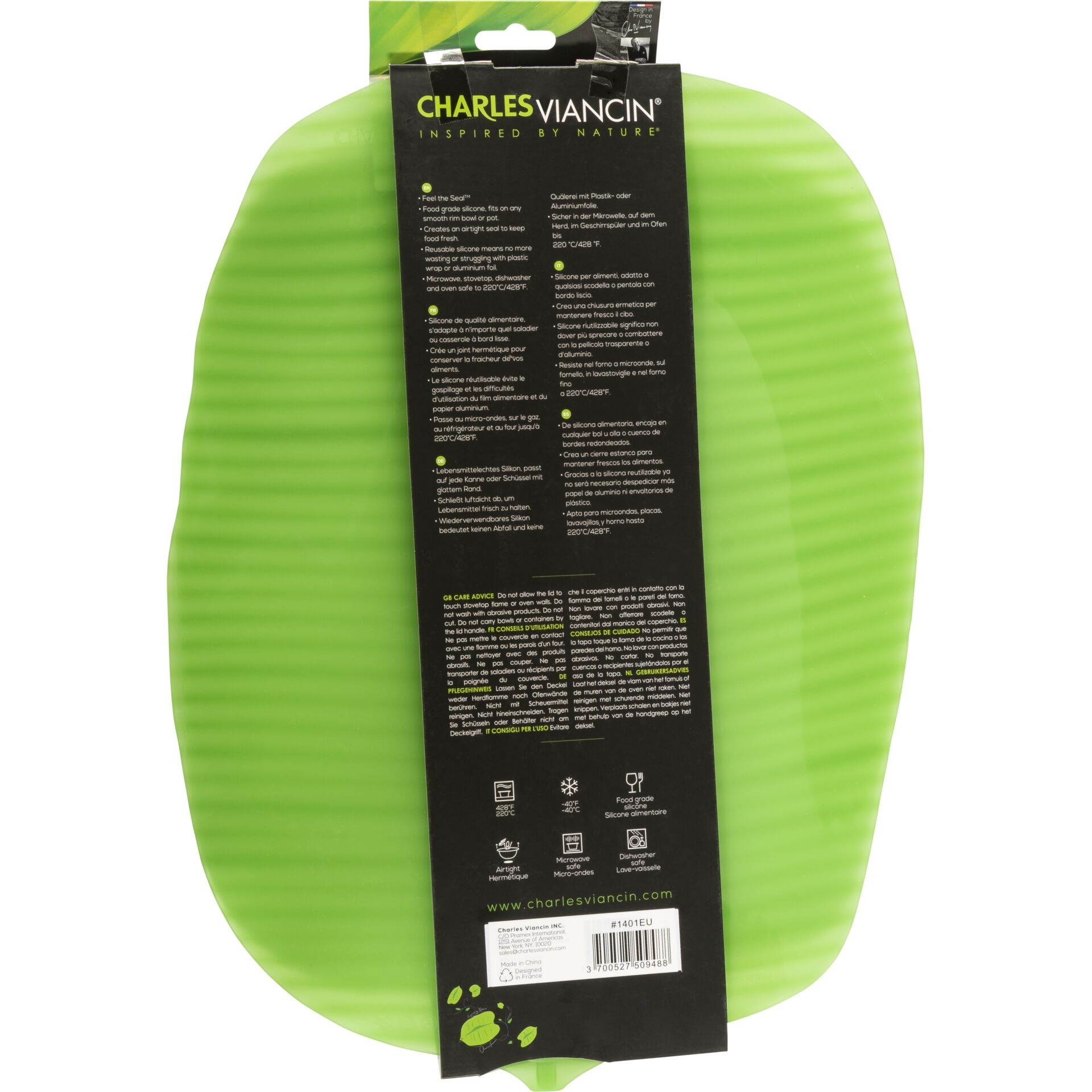 Charles Viancin BANANA LEAF 35x25 cm siliconee-Deckel verde
