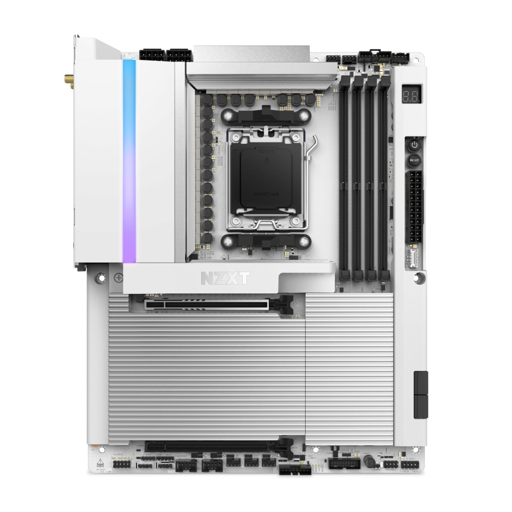 NZXT N9 X870E ATX Mainboard Sockel AM5 WIFI7/USB4 weiß
