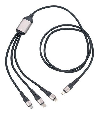 TROIKA DREIZACK PRO USB cable 1.2 m USB C USB C/Micro USB-A/Lightning