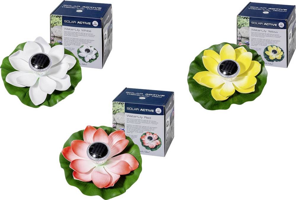 FIAP 3206-5 SOLAR ACTIVE WaterLily 3er SET Solar-Dekoleuchte 3er Set