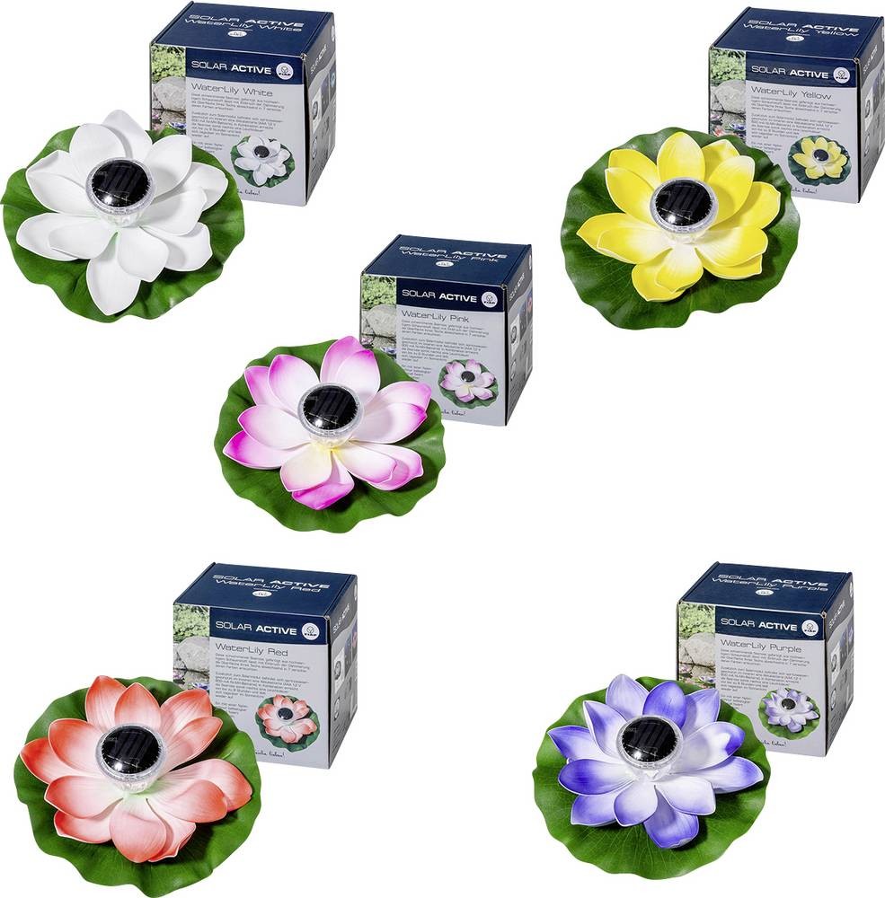 FIAP 3206-6 SOLAR ACTIVE WaterLily 5er SET Solar-Dekoleuchte 5er Set