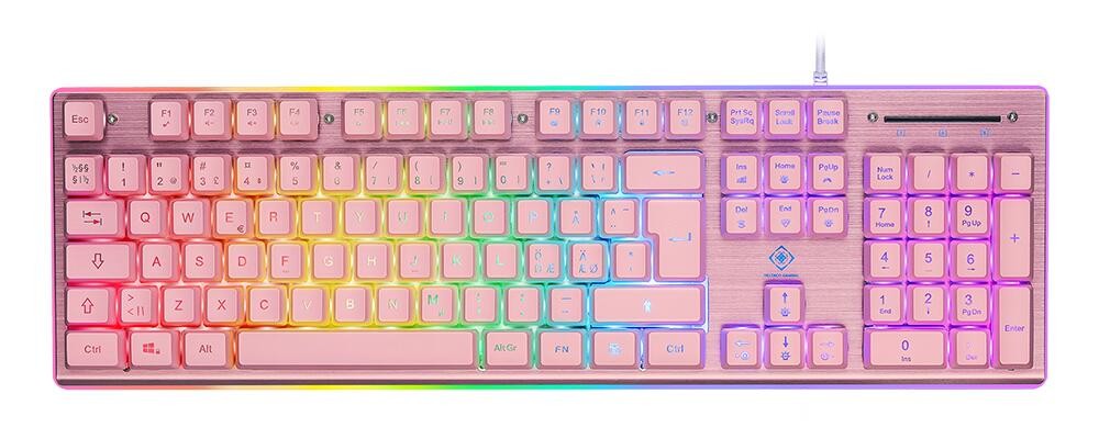 Deltaco Gaming Tastatur USB, RGB pink