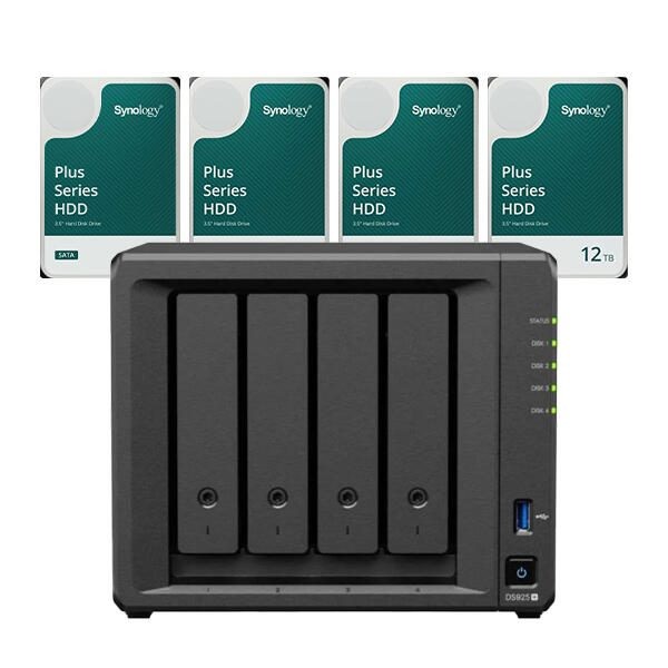 Synology DS925+ DiskStation + 48TB 4x Synology Plus 3.5" SATA 6Gb/s