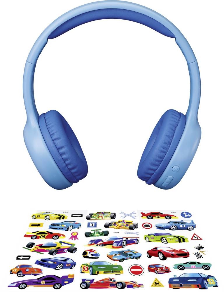 LENCO HPB-110BU - Faltbare Bluetooth-Kopfhörer für Kids, blau