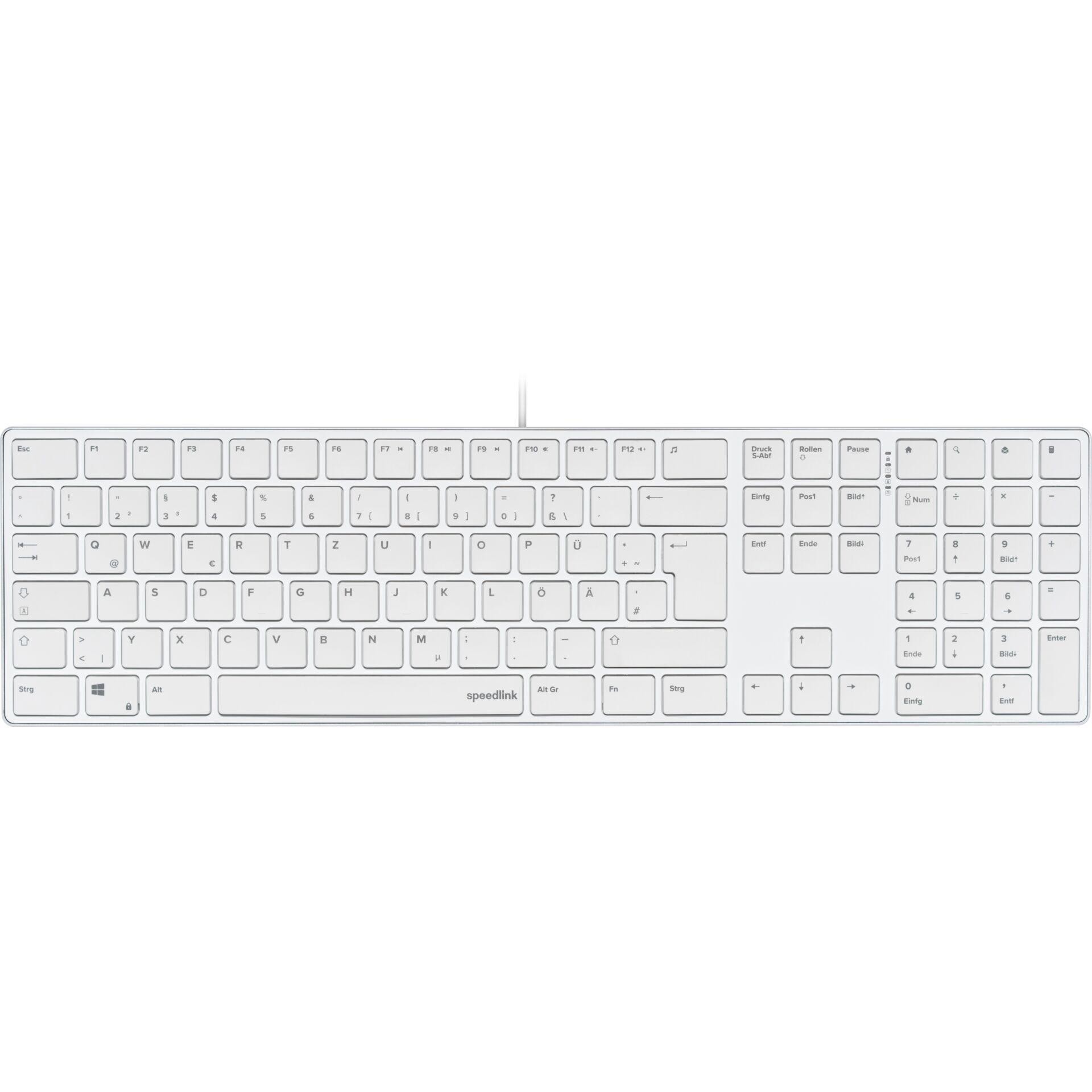 Speedlink RIVA Slim Metal Scissor Keyboard, white - DE Layout
