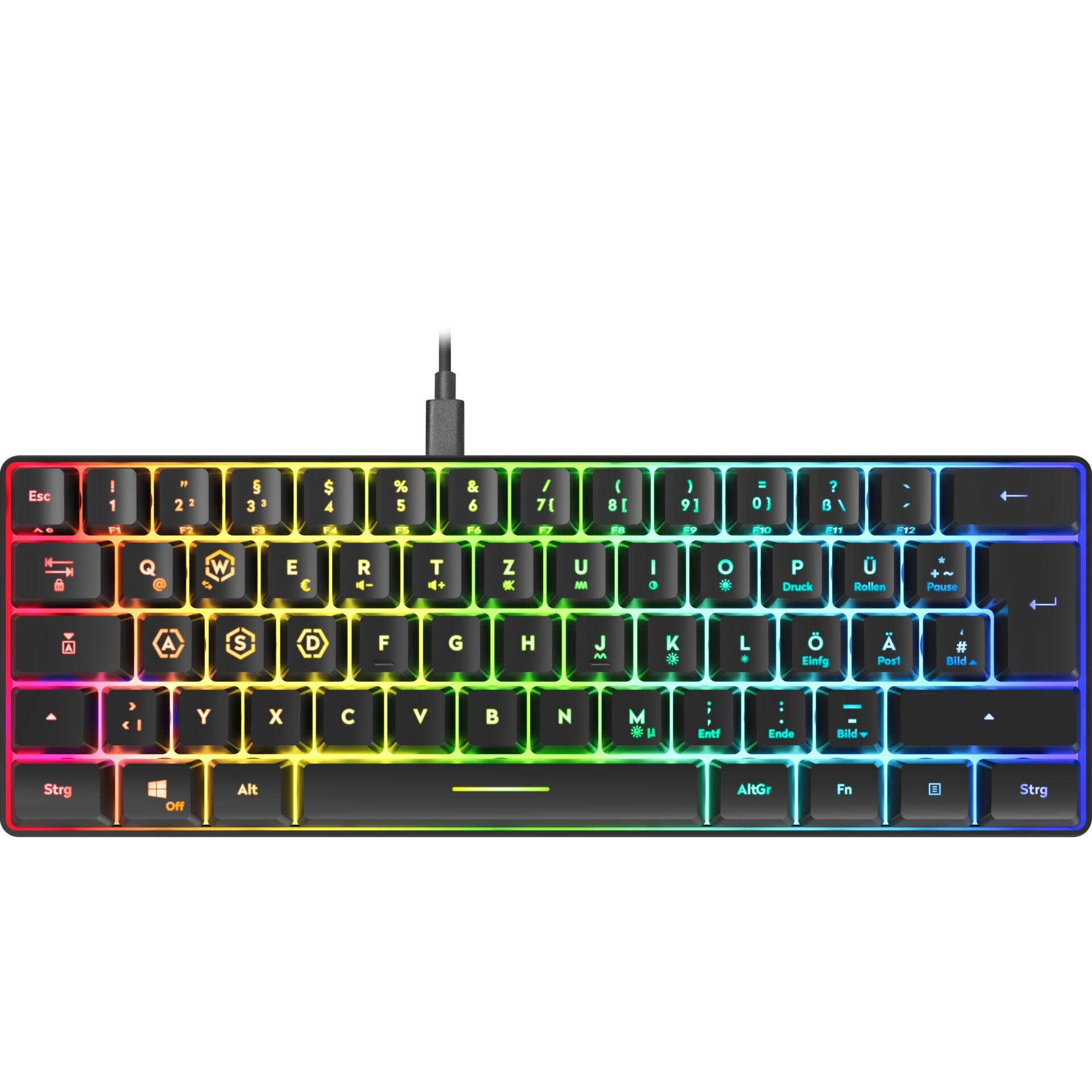 Speedlink LETOS RGB 60 Gaming Keyboard, black - DE layout