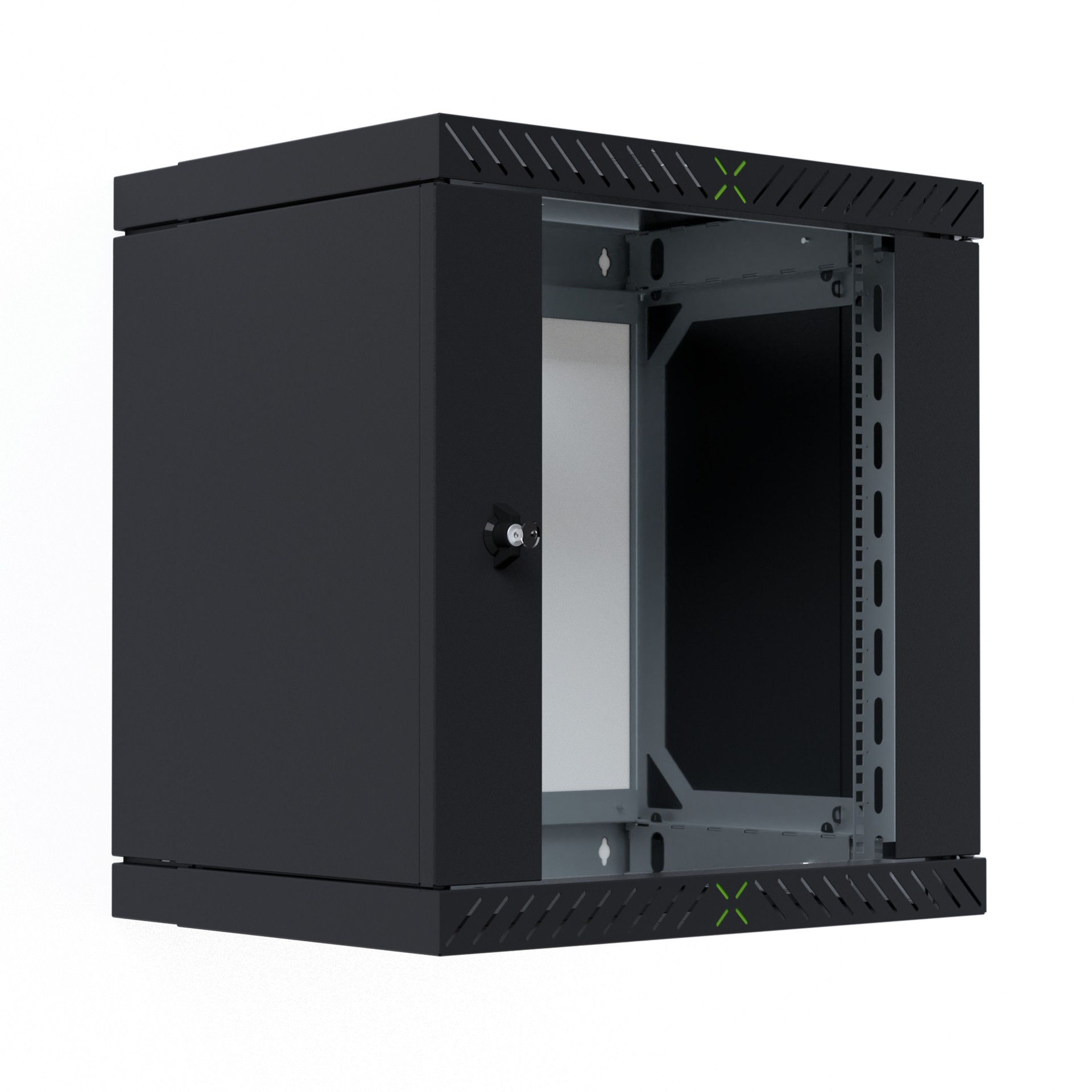 EFB Elektronik WGX-1206TS.G1 armario rack 12U Bastidor de pared Negro