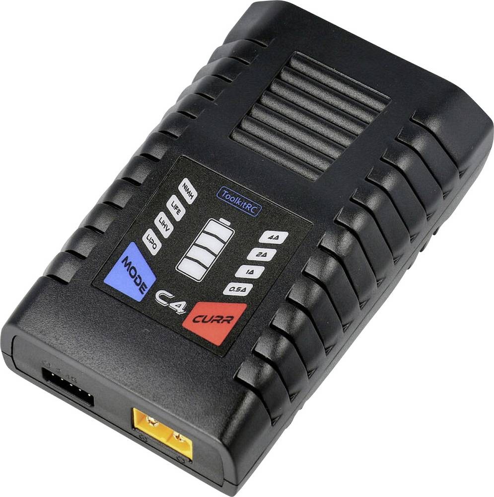 Toolkit RC C4 Modellbau-Ladegerät 4A LiPo, LiFePO, LiIon, LiHV, NiCd,