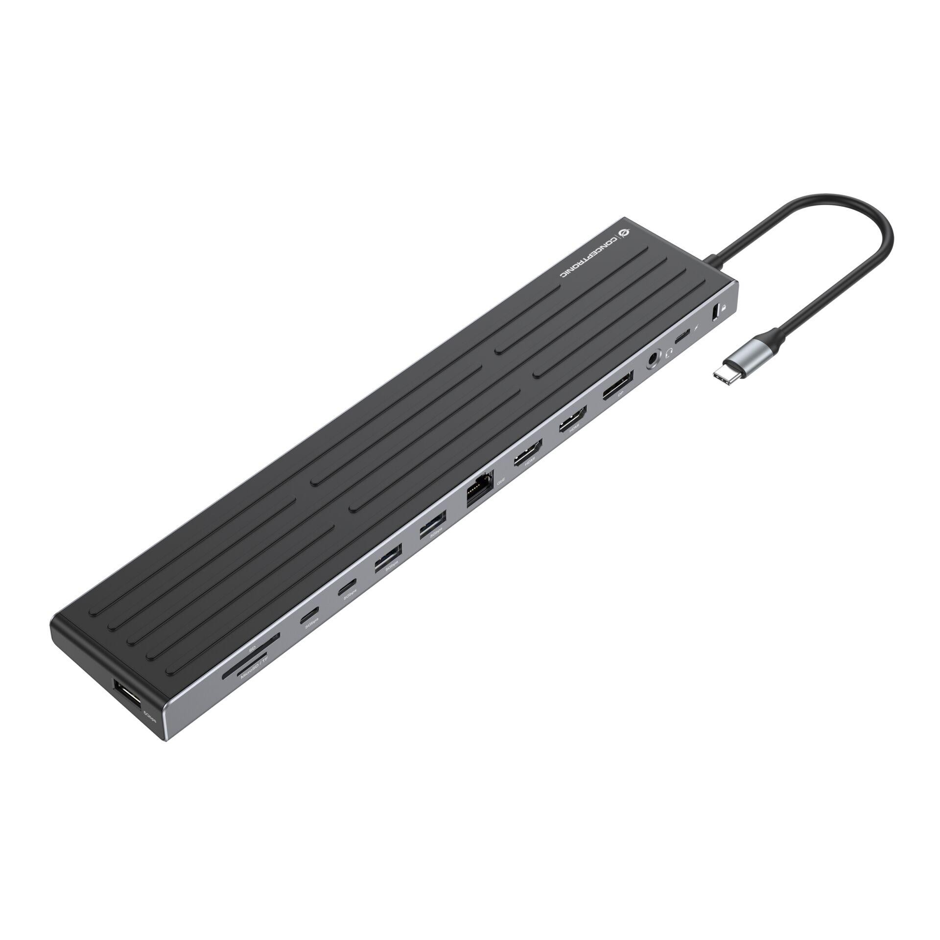 Conceptronic DONN32B 14-in-1 MST Docking Station USB 3.2 Gen 1, HDMI