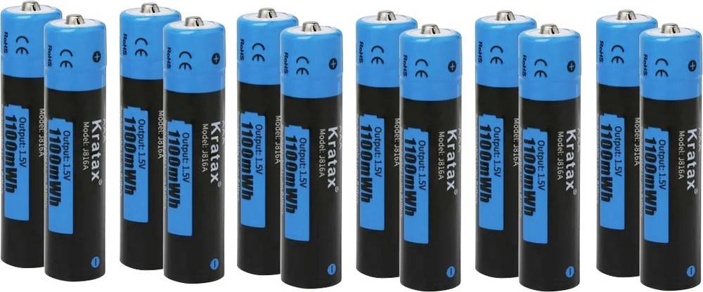 Hixon J816 Micro (AAA)-rechargeable battery Li-Ion 750 mAh 1.5V 12St.