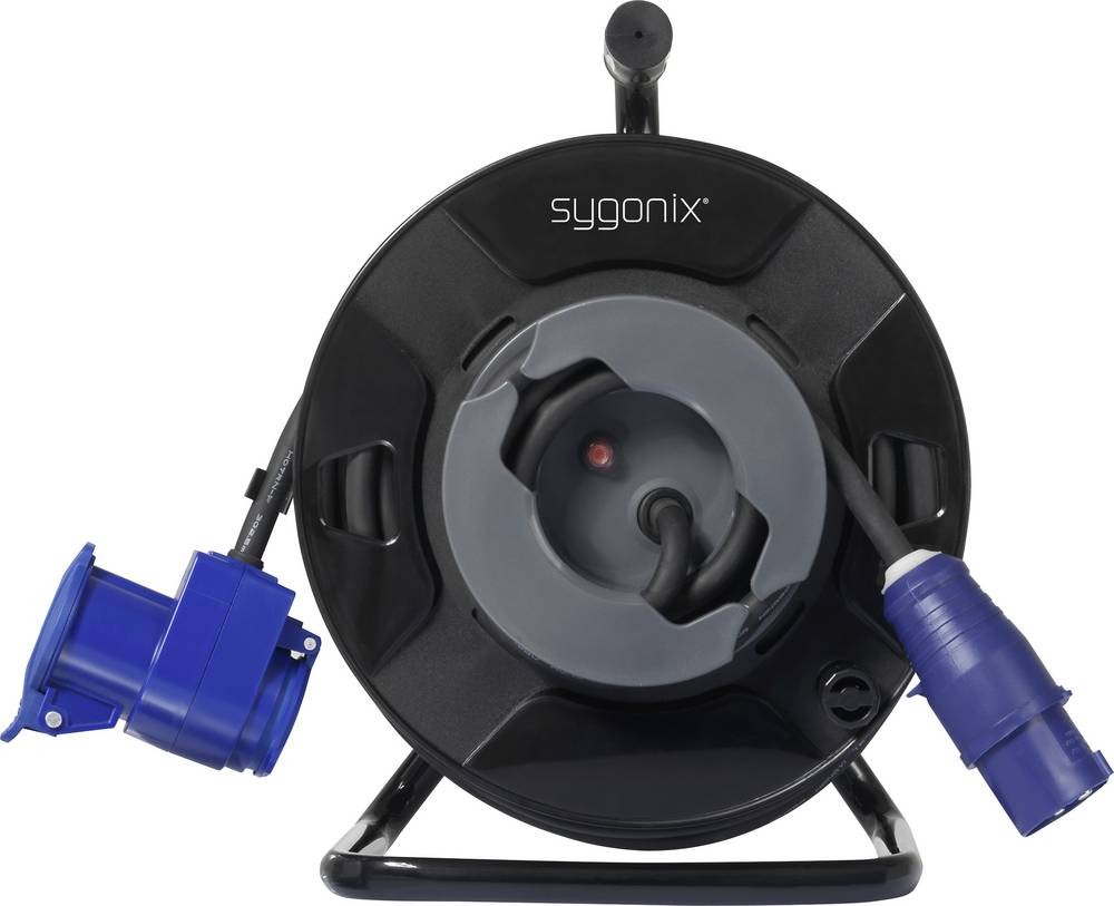 Sygonix SY-6684366 Kabeltrommel 25m black CEE-Cara-plug
