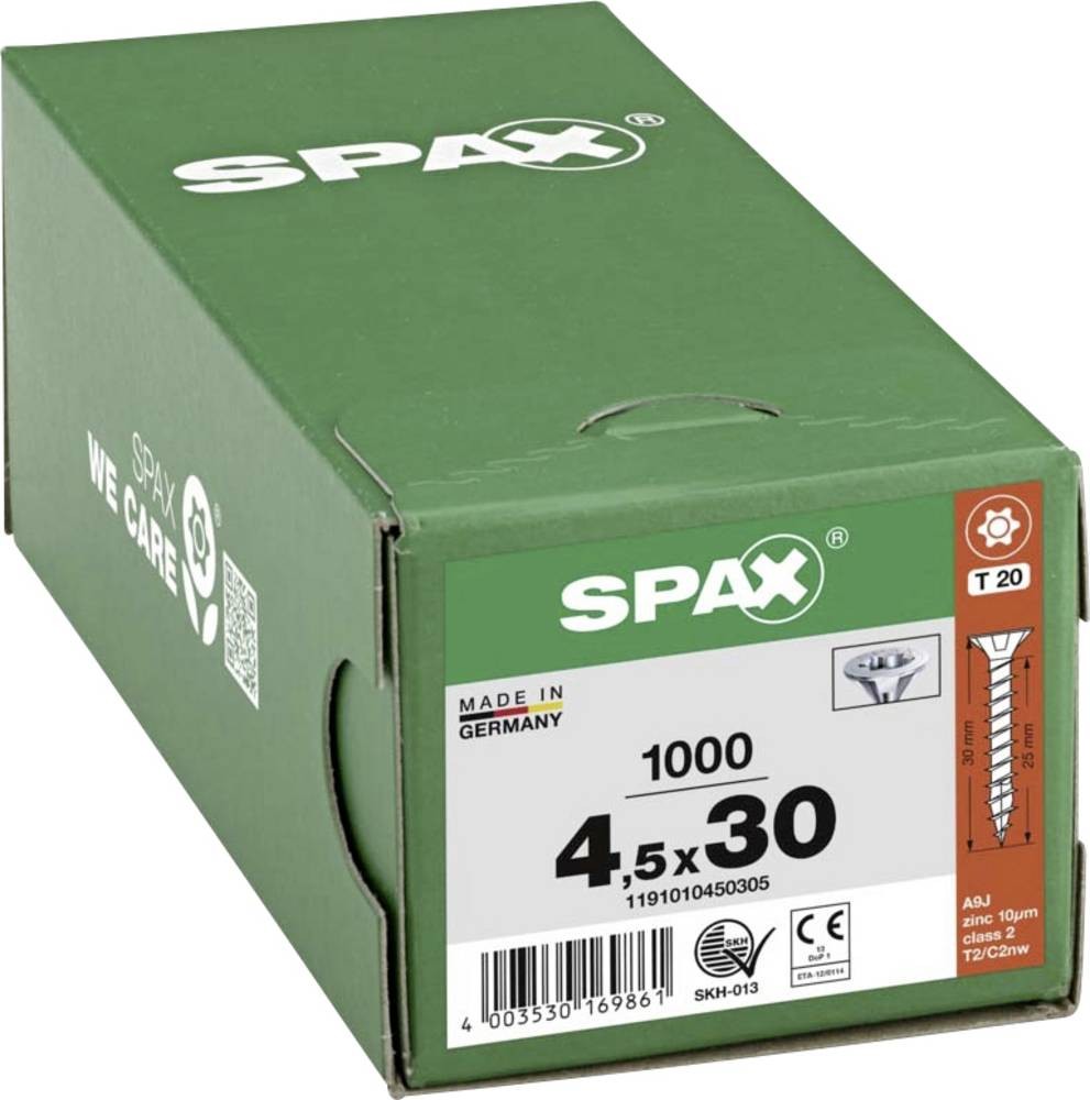 SPAX 1191010450305 Holzschraube 4.5mm 30mm T-STAR plus Stahl WIROX