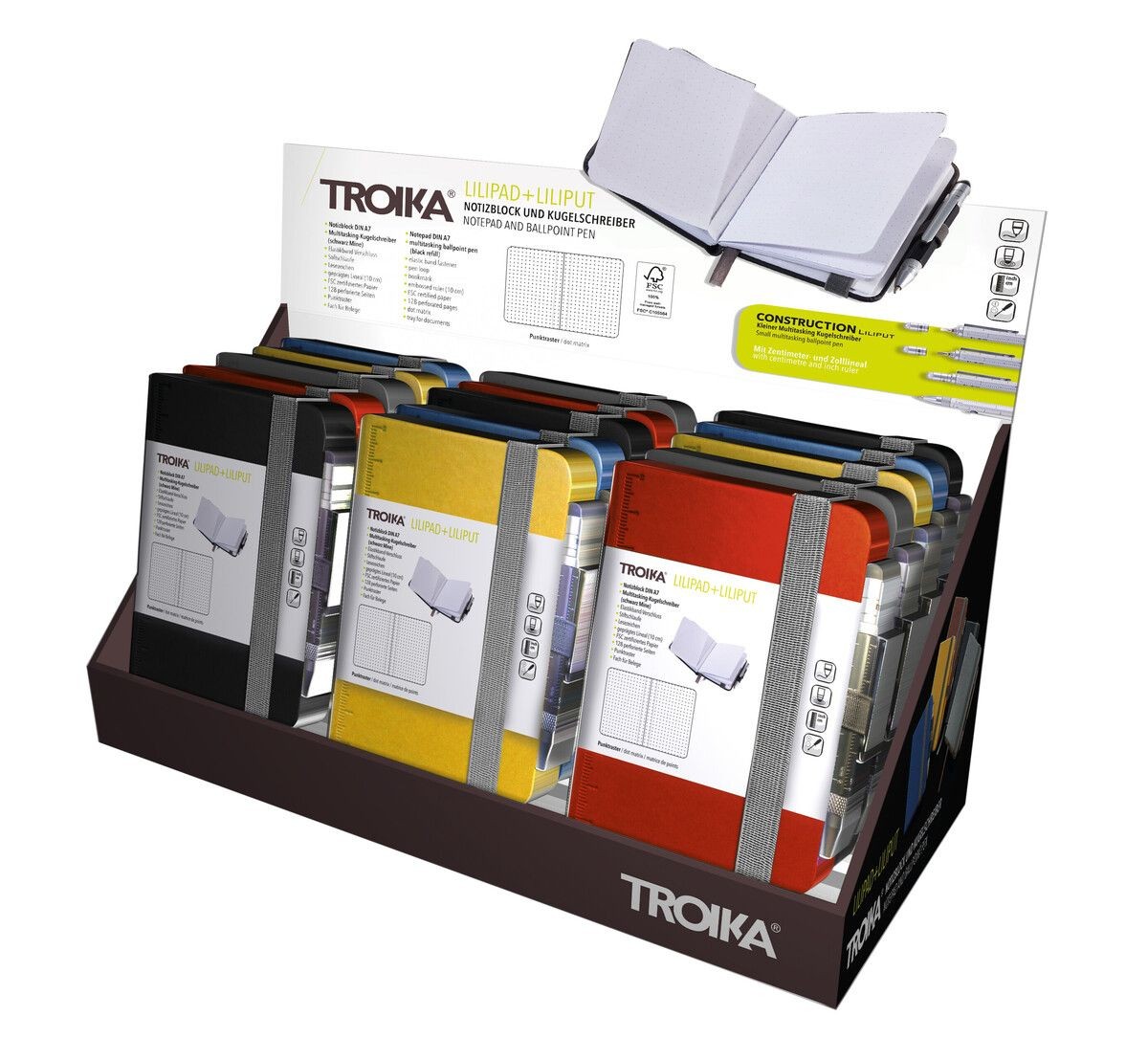 TROIKA Counter display incl. 15 x LILIPAD+LILIPUT notepad (NPP25),