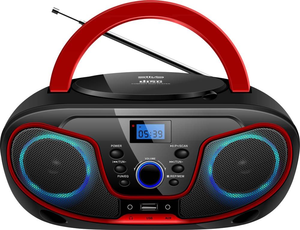Silva Schneider MPC 19.4 USB CD-Radio UKW AUX, CD, USB Schwarz, Rot