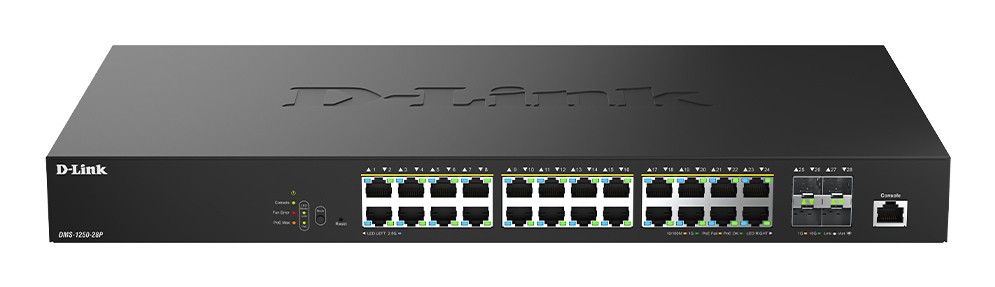 D-Link 28-Port 2.5G Multi-Gigabit PoE++ Smart Managed Switch with 4 x