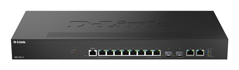 D-Link 12-Port 2.5G Multi-Gigabit Smart Managed Switch with 2 x