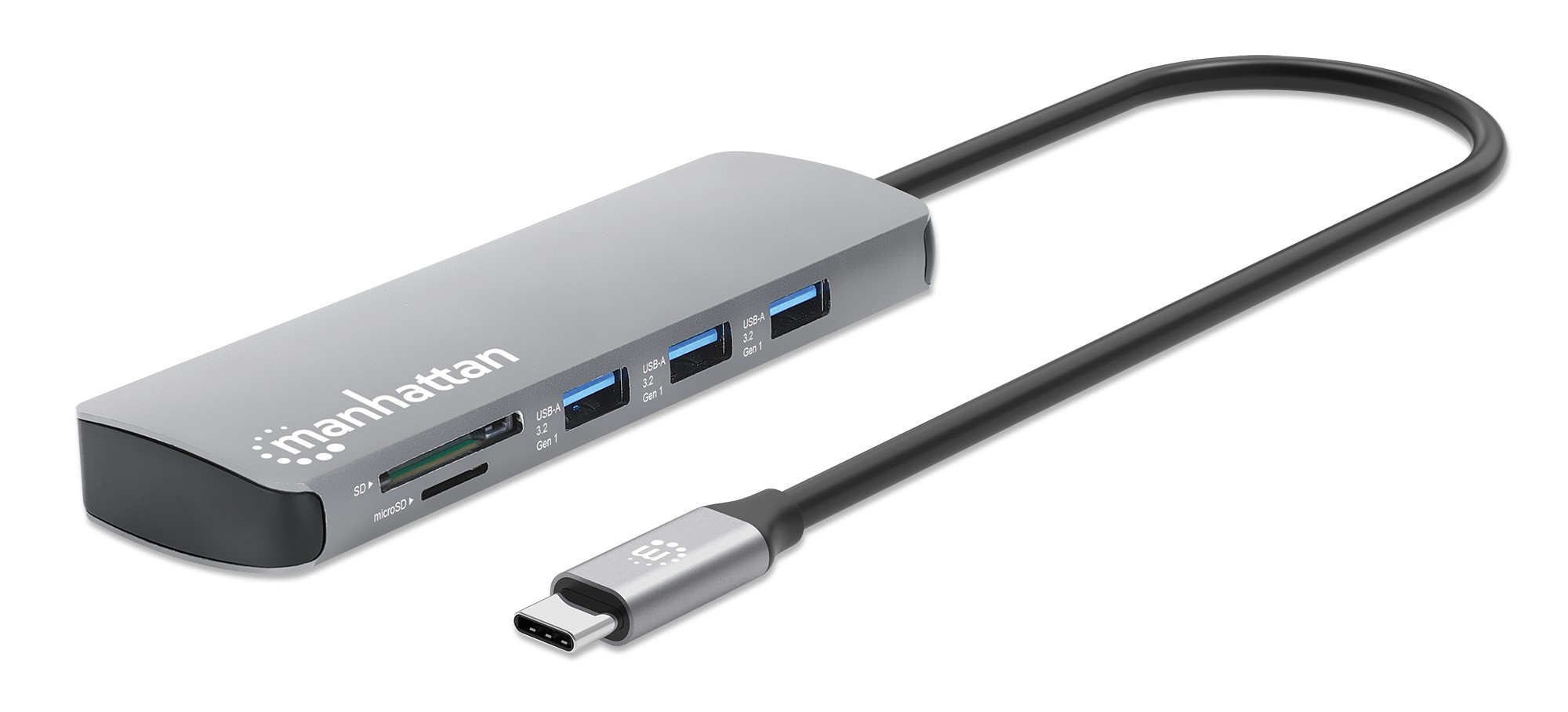 Manhattan Dock/hub USB-C avec lecteur de cartes, 7 ports : Ethernet,