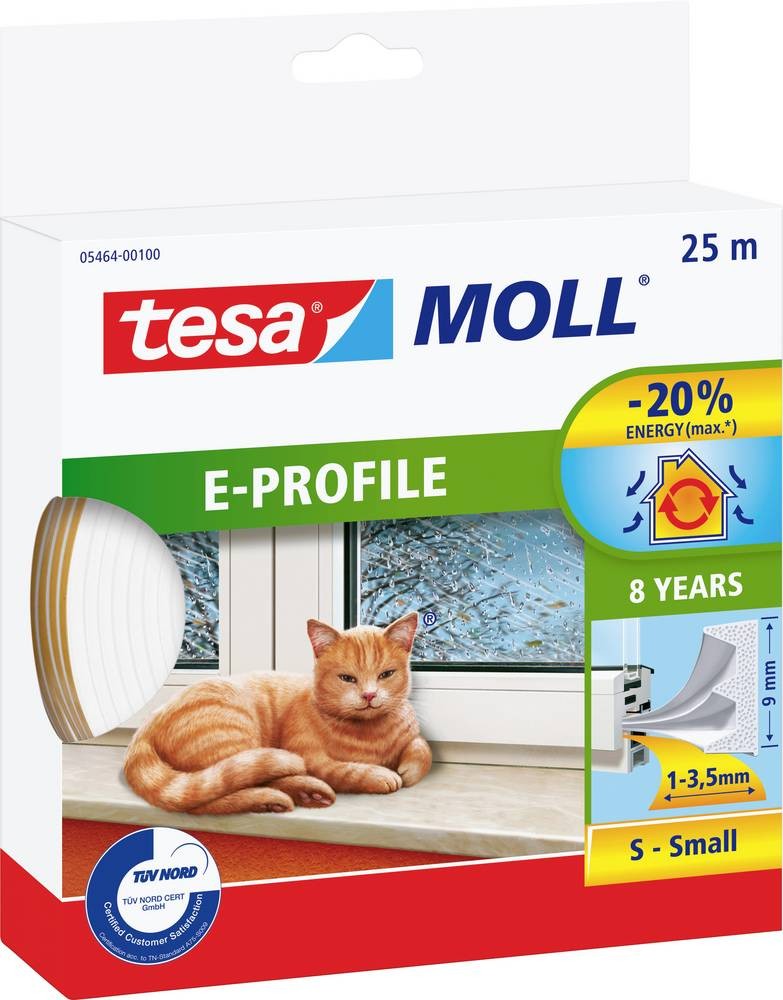 Tesa E-Profil 05464-00100-02 Dichtband tesamoll Weiß (L x B) 25m x
