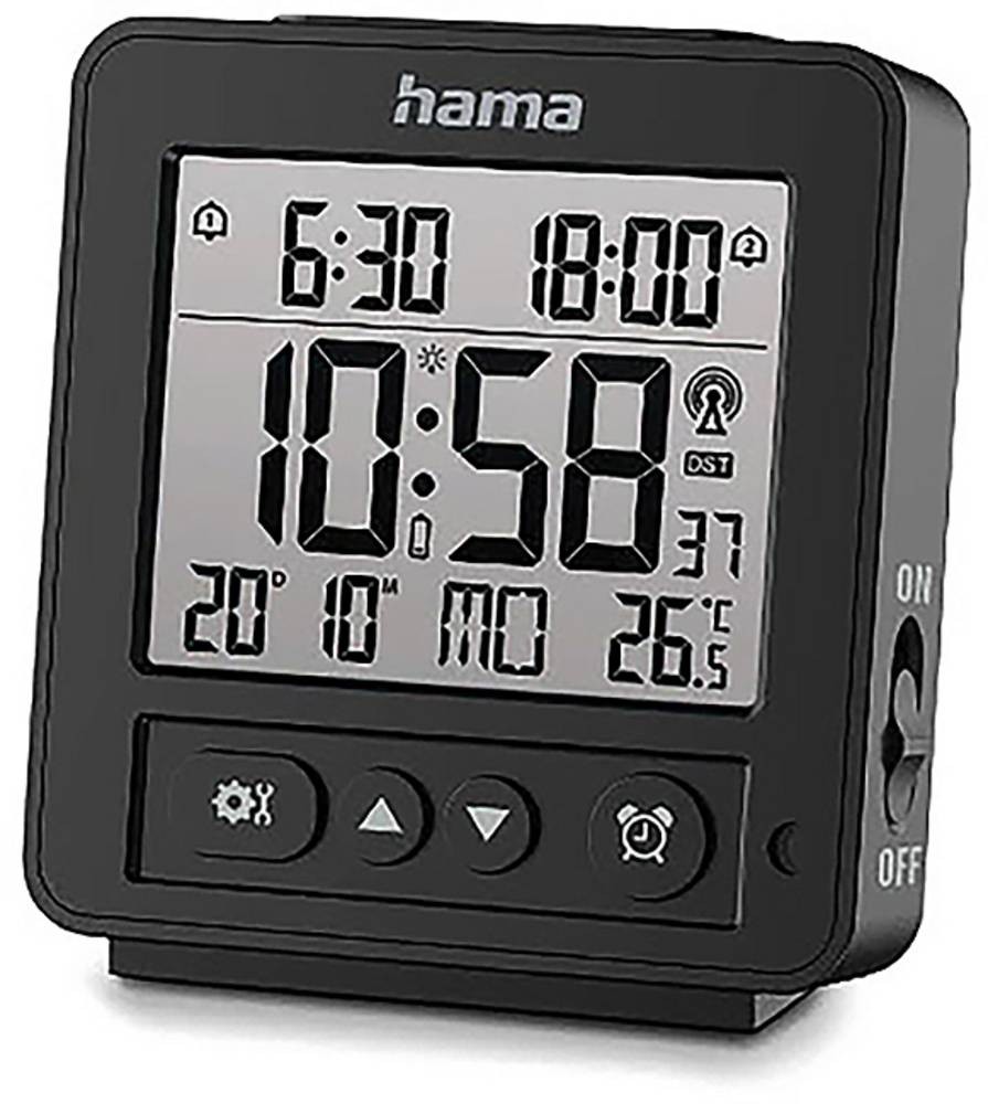 Hama Rhodos Digital alarm clock Black - Hama Rhodos, Digital alarm