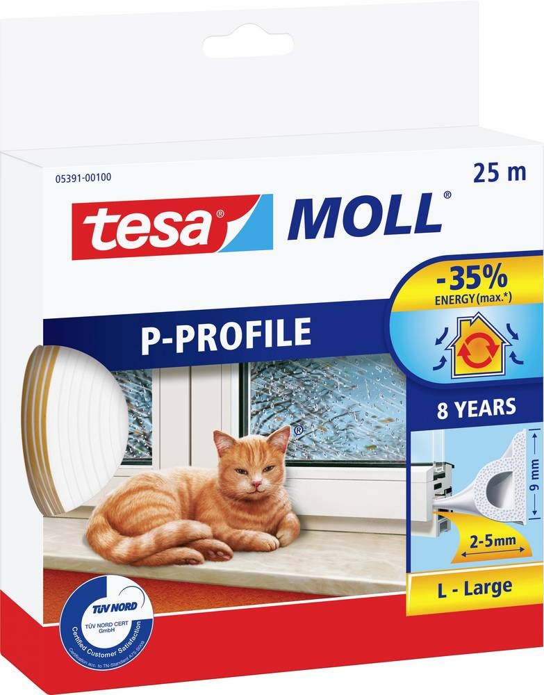 Tesa P-Profil 05391-00100-02 Dichtband tesamoll white (L x B) 25m x