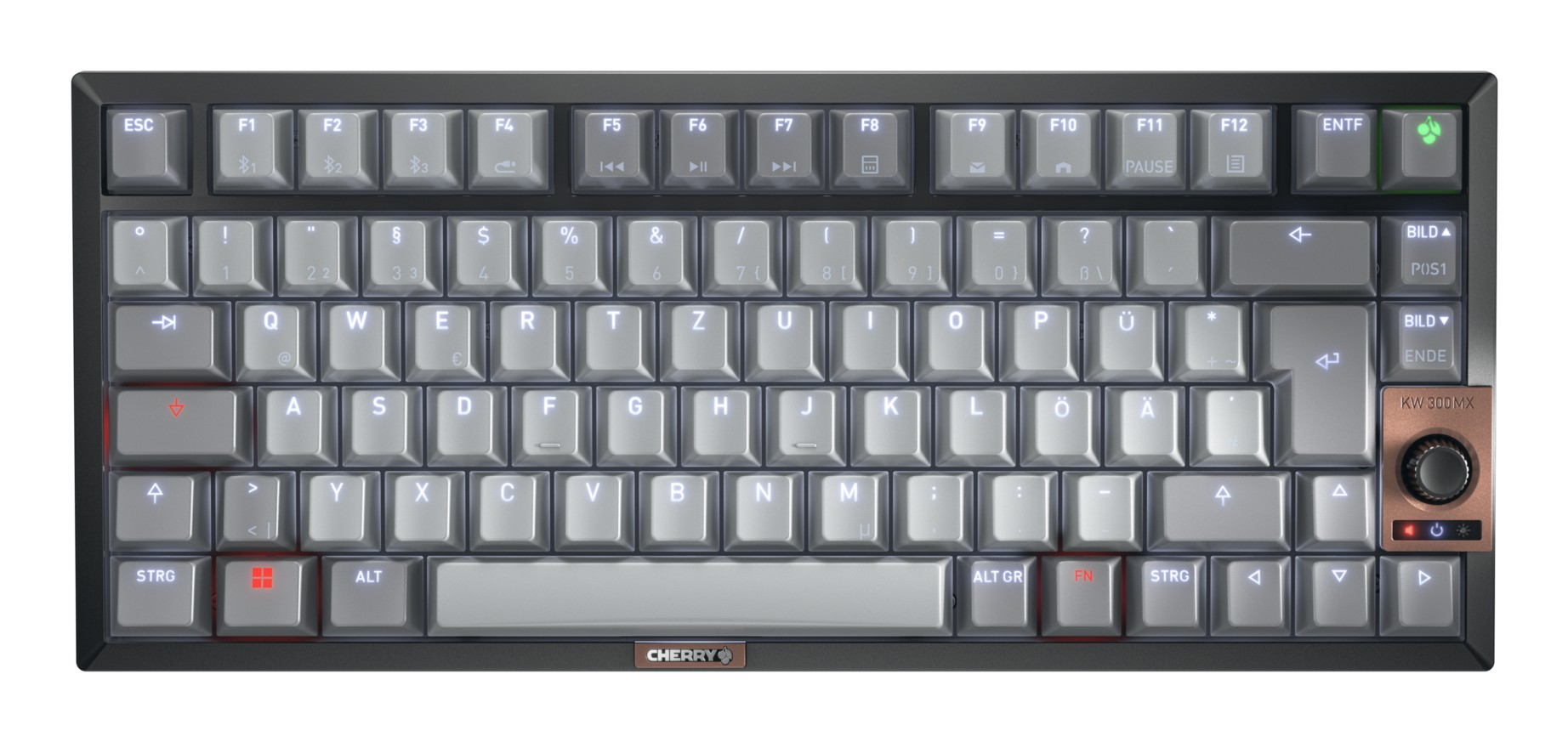 CHERRY KW 300 MX tastiera Casa USB + Bluetooth QWERTZ Tedesco Nero,