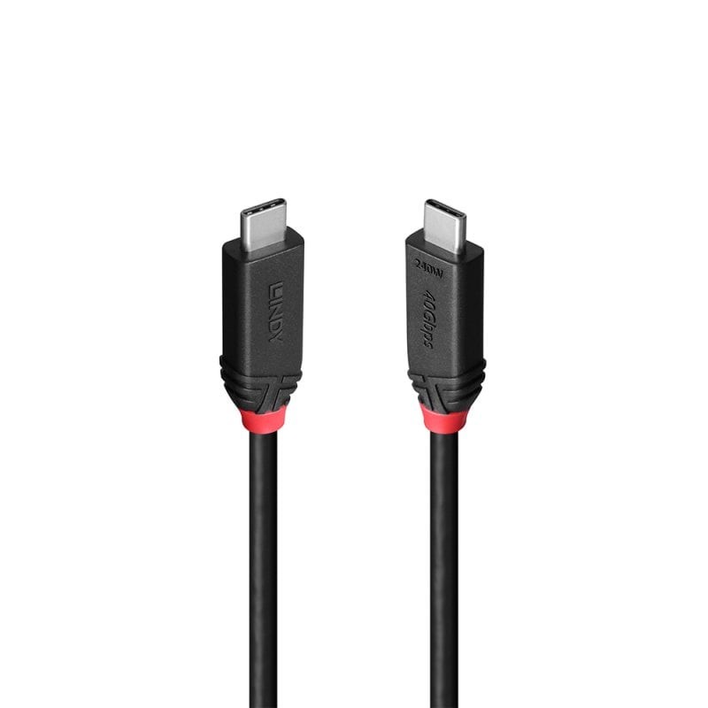 LINDY 2m USB4 240W Typ C Kabel, Black Line