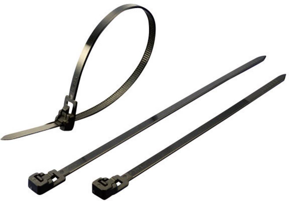 TRU Components 1592809 TC-HVCR125BK203 Kabelbinder 125mm 7.60mm noir