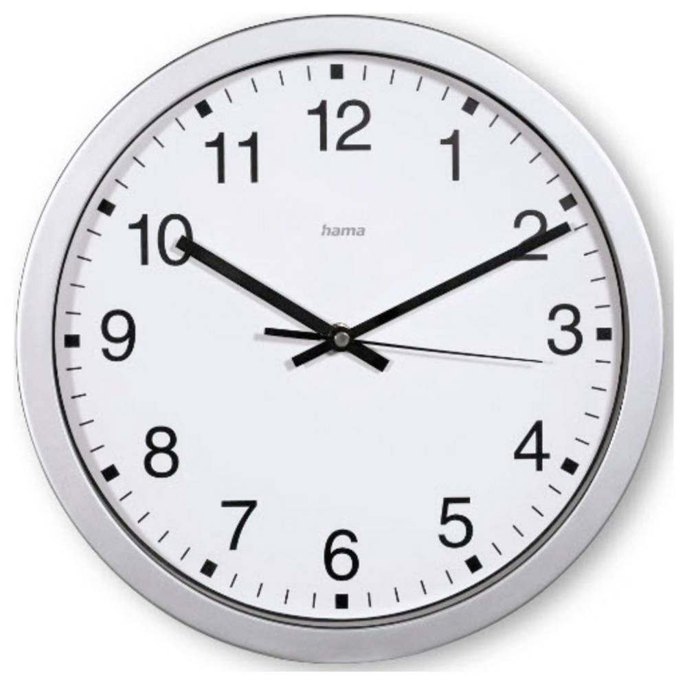 Hama Mallorca Quartz clock Round Silver, White - Hama Mallorca, Wall,