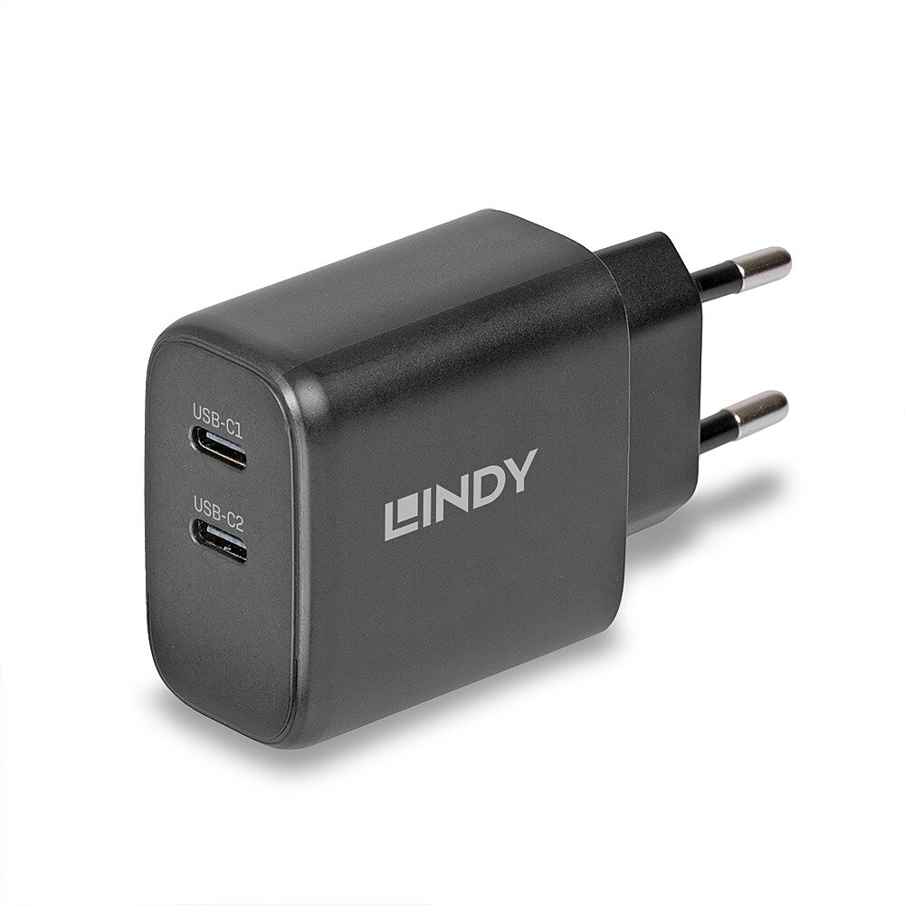 Lindy 65W USB 2 x Type C GaN Charger - Lindy 65W USB 2 x Type C GaN