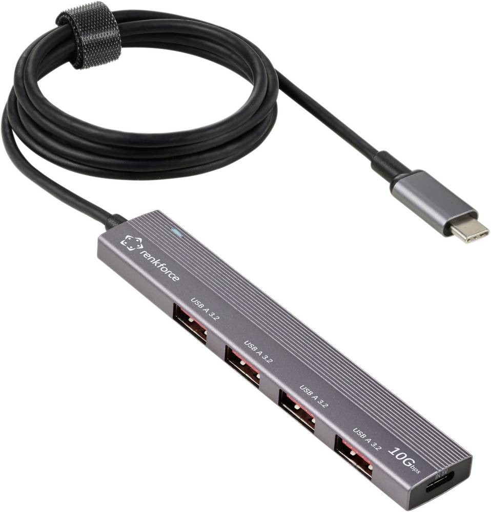 Renkforce RF-6700798 USB-Hub 4 Port USB-A USB 3.2 Gen2 10 GBit/s con