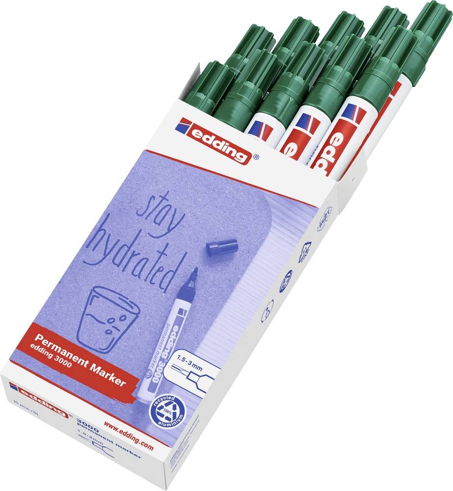 Edding 4-3000004 permanent marker Bullet tip Green - Edding 4-3000004,