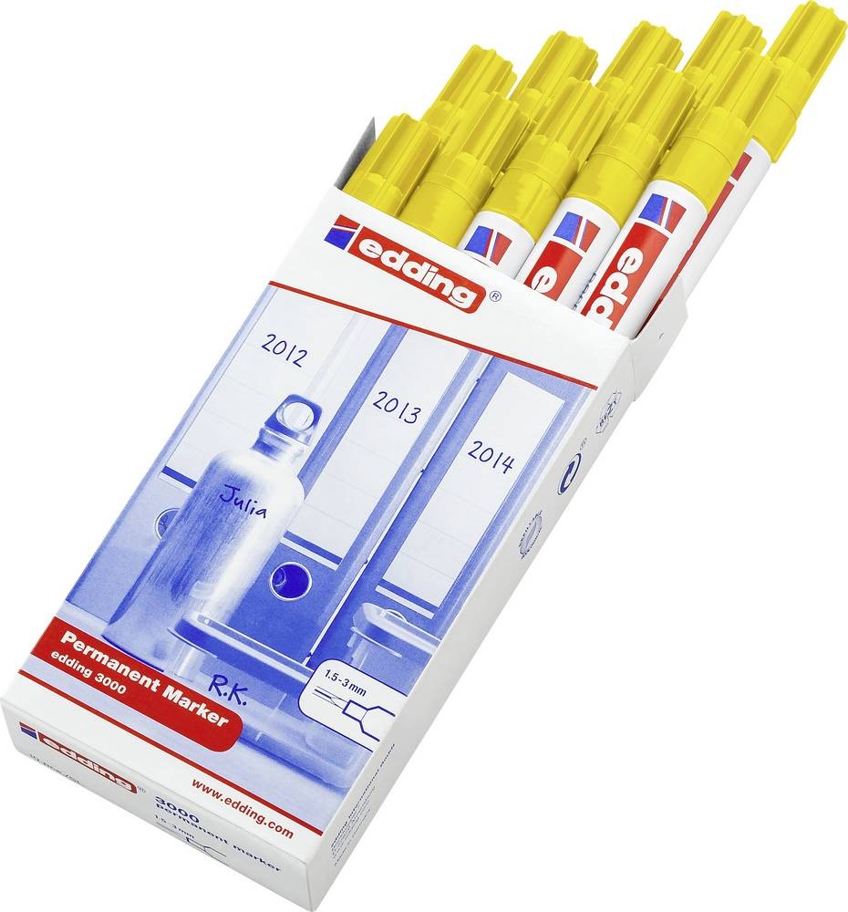 Edding e3000 4-3000005 Permanentmarker Gelb wasserfest: Ja