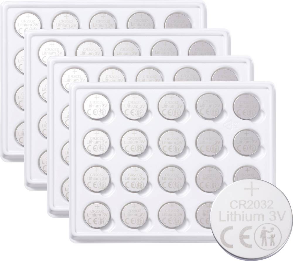 VOLTCRAFT button cell CR 2032 3V 100 St. 220 mAh Lithium CR2032