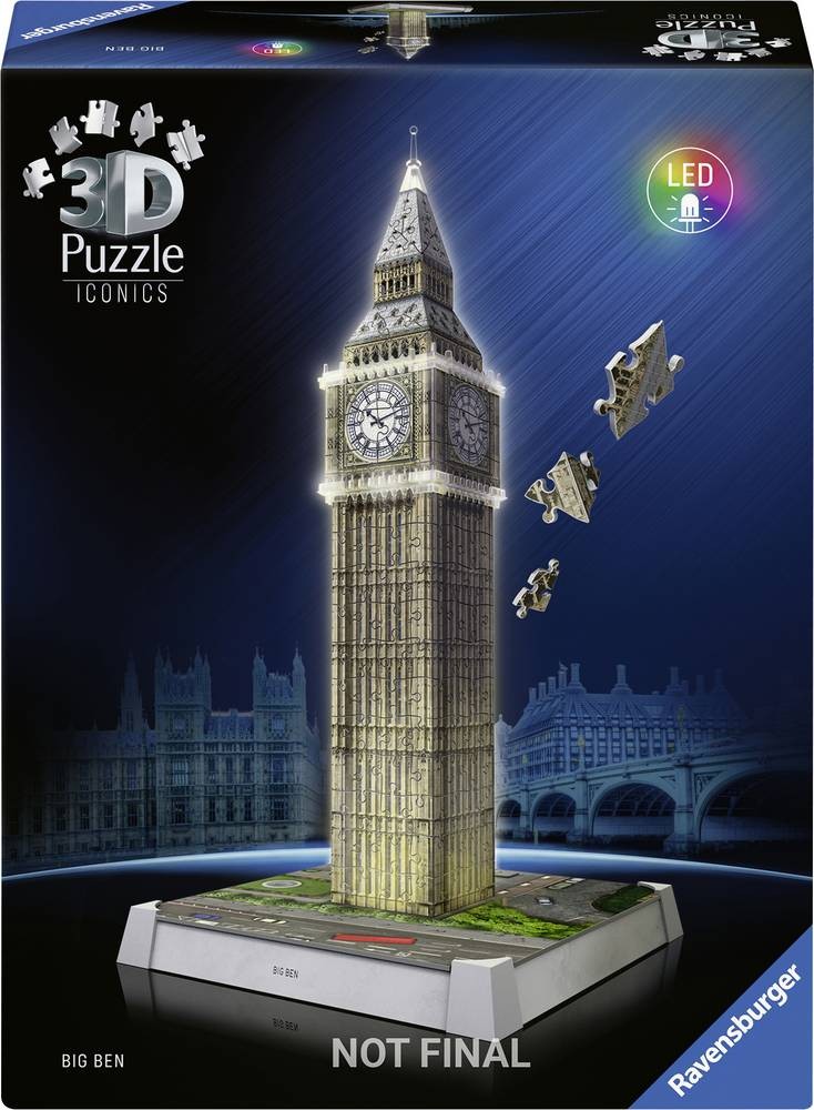 Ravensburger 3D Puzzle Iconics: Big Ben - mit Licht 12008025 1St.