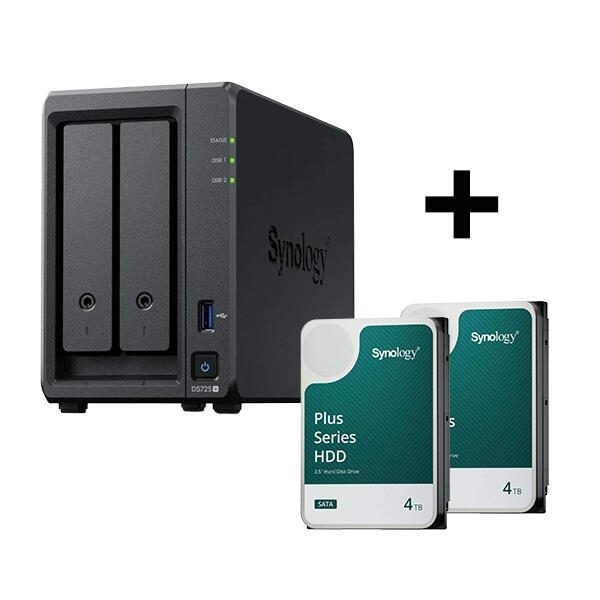 Synology Disk Station DS725+ NAS-Server + Synology Plus 3.5" SATA 6Gb/