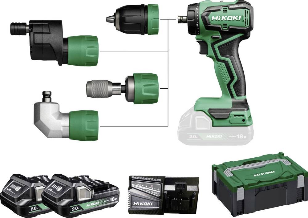 Taladro/atornillador inalámbrico HiKOKI DS18DDQWRZ de 18 V y 2,0 Ah