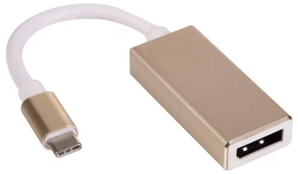 Akyga AK-AD-56 cable gender changer USB Typ C DisplayPort Gold, White