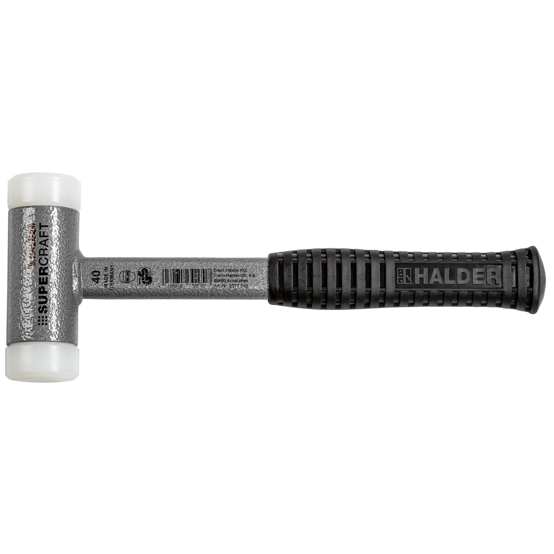 Halder SUPERCRAFT 3377.040 Schonhammer ergonomischer Griff, hart 805g