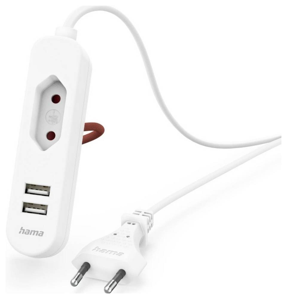 Hama 00223202 power extension 1.9 m 1 AC outlet(s) Indoor White -