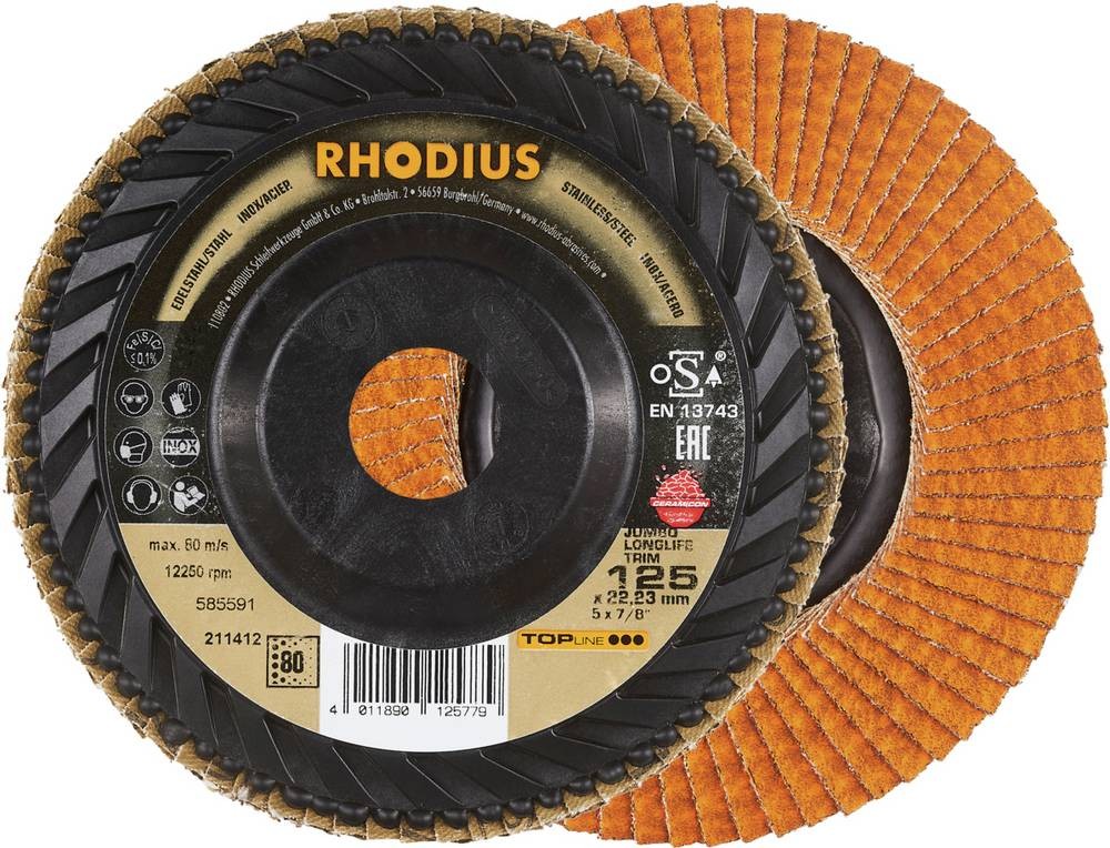 Rhodius 211412 JUMBO LONGLIFE TRIM Fächerschleifscheibe Körnung (