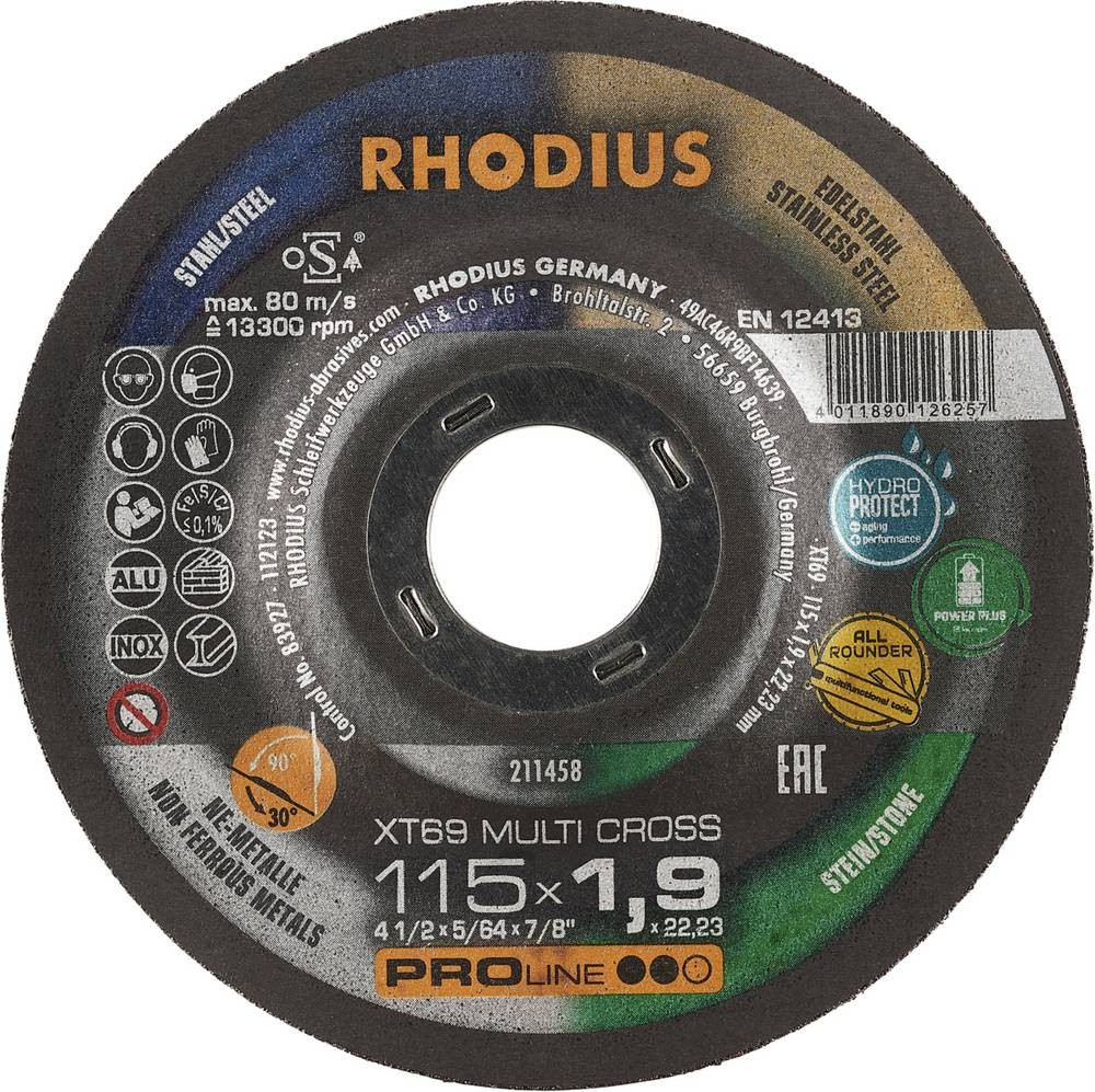 Rhodius XTK69 MULTI CROSS 211458 Trennscheibe 25 St. Fliesen, Keramik,