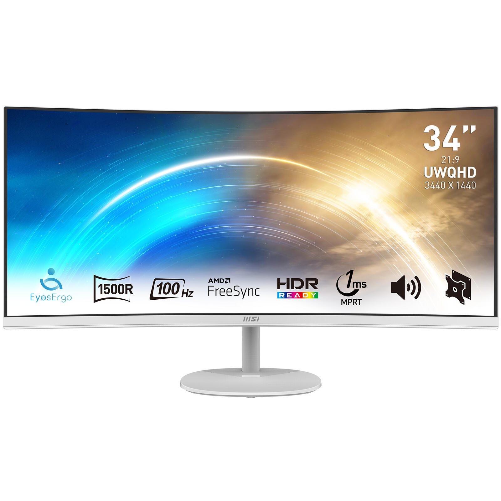 MSI PRO MP341CQWDE (86 cm (34 Zoll), wei, WQHD, VA, Curved, 100Hz
