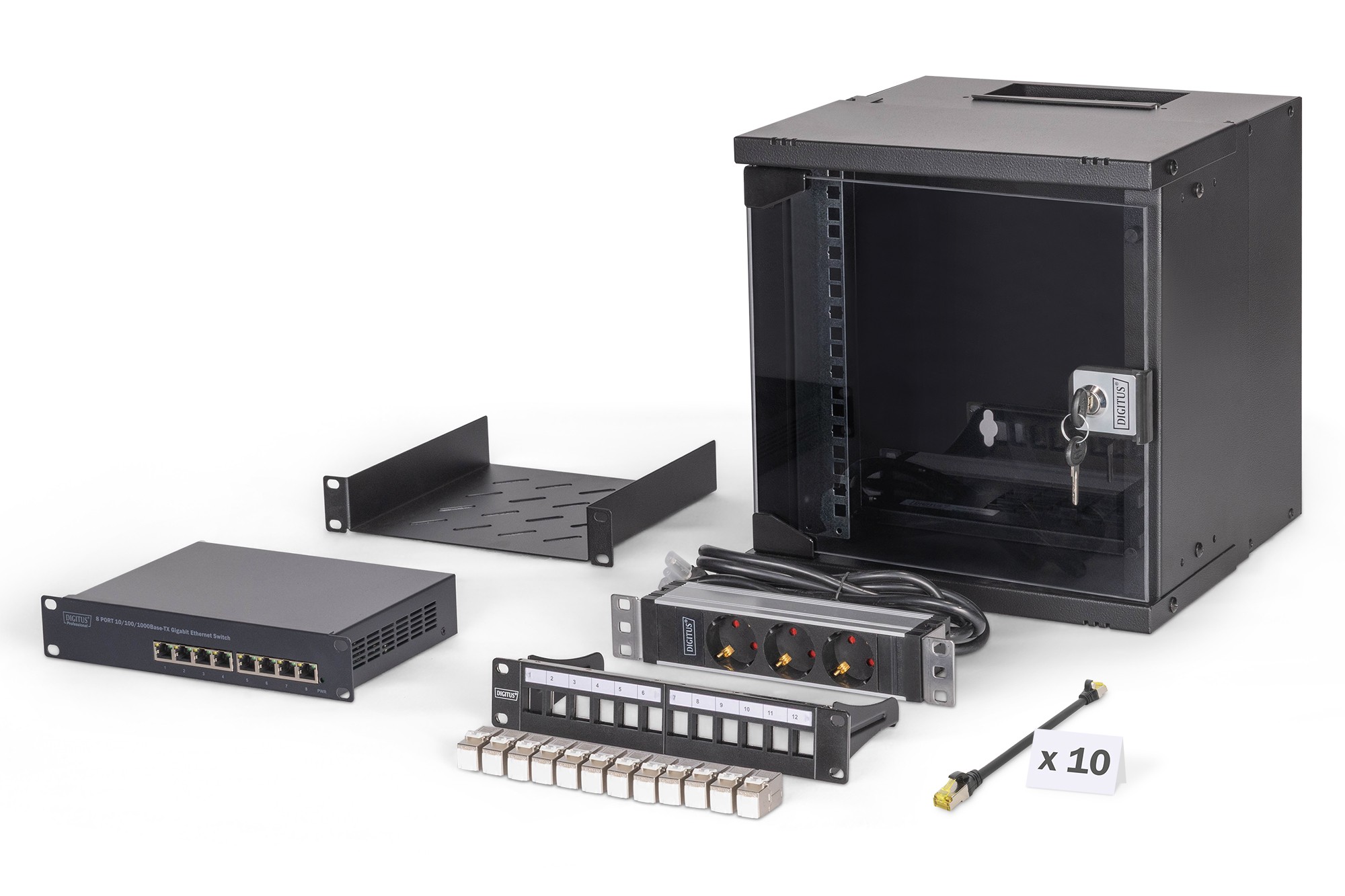 Digitus SOHO Pro network set, 254 mm (10") - 6U, 315 x 300 mm (W x D)